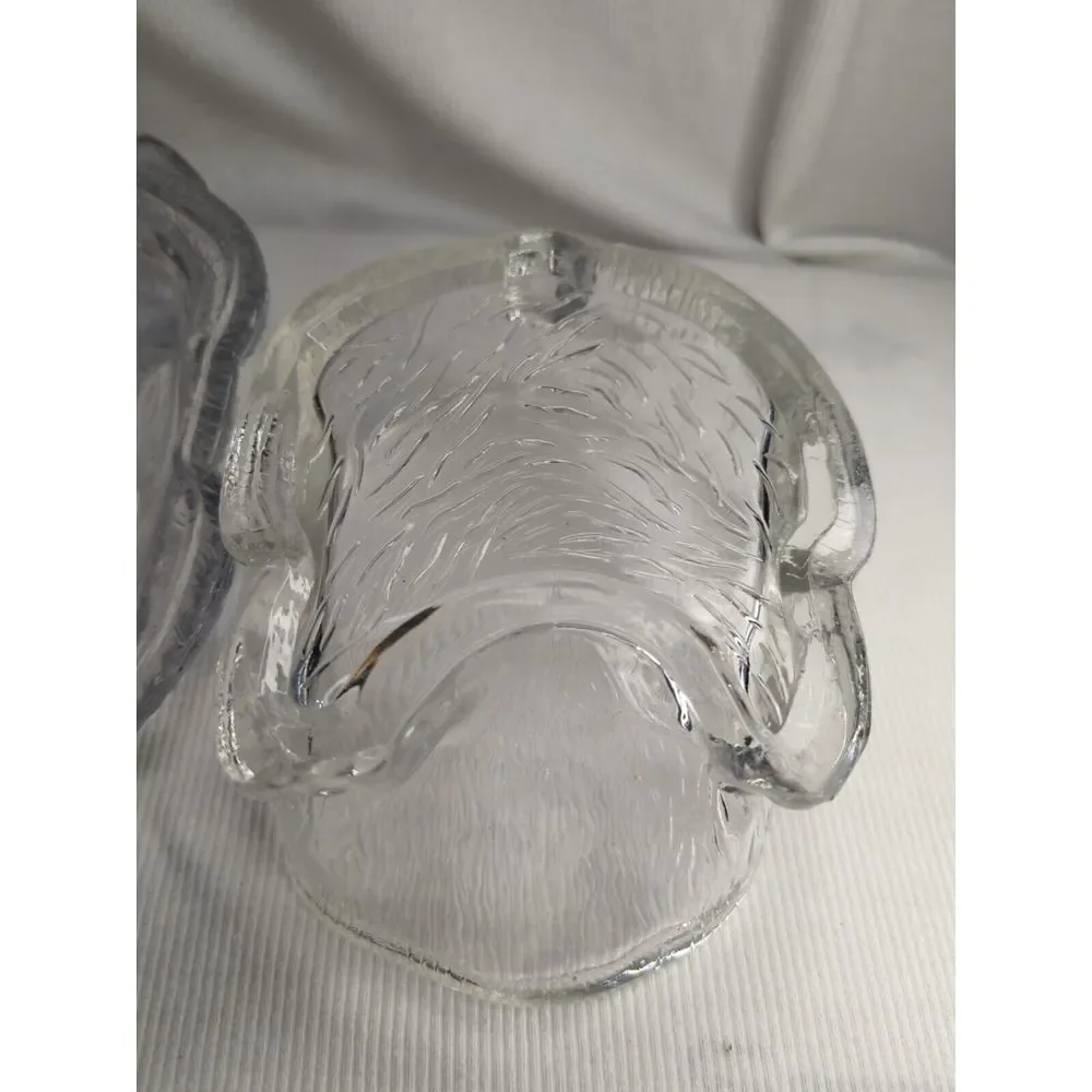 Vintage‎ Glass Molded Bunny Rabbit Candy/ Trinket Dish, Table Decor